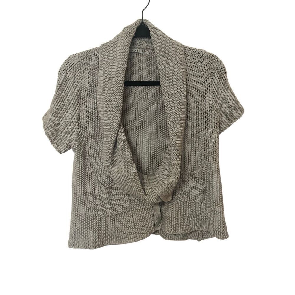 Kookai grey cowl neck open knit cardigan sz 1